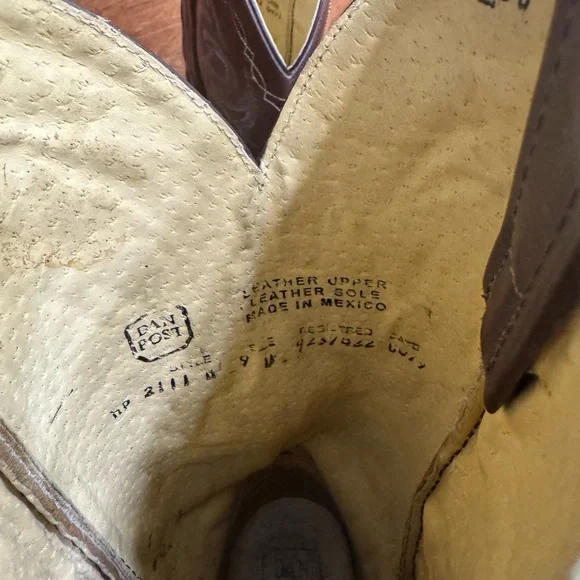 Dan Post vintage registered Brown Cowboy Western Boots Leather men’s size 9 - Picture 5 of 5